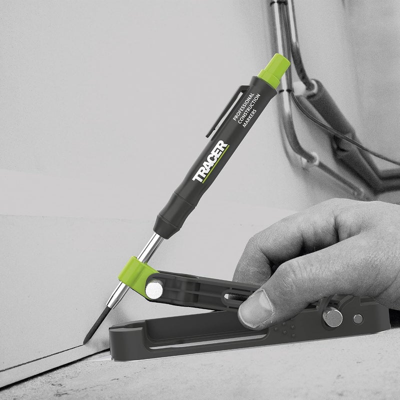 Tracer ProScribe Tool with Deep Hole Pencil, 6X Replacement Lead Holster and Carry Case (Multi-Function Scribe Tool) - Image 5